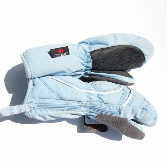 Head Light Blue Kids Mittens Kids w/ Side Zippers - Picture 6 of 13
